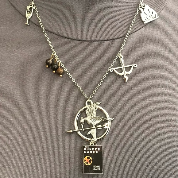 The Hunger Games by Suzanne Collins Handmade Literature Book Necklace Mockingjay - Picture 8 of 16